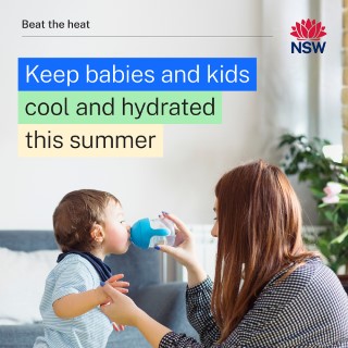 Beat the heat social tile about children