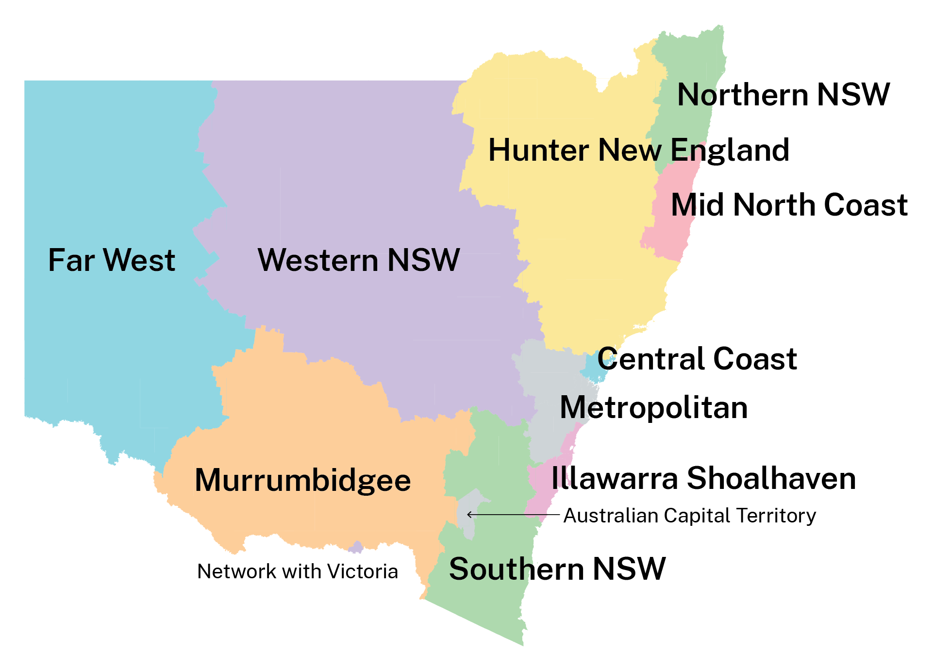NSW LHDs map